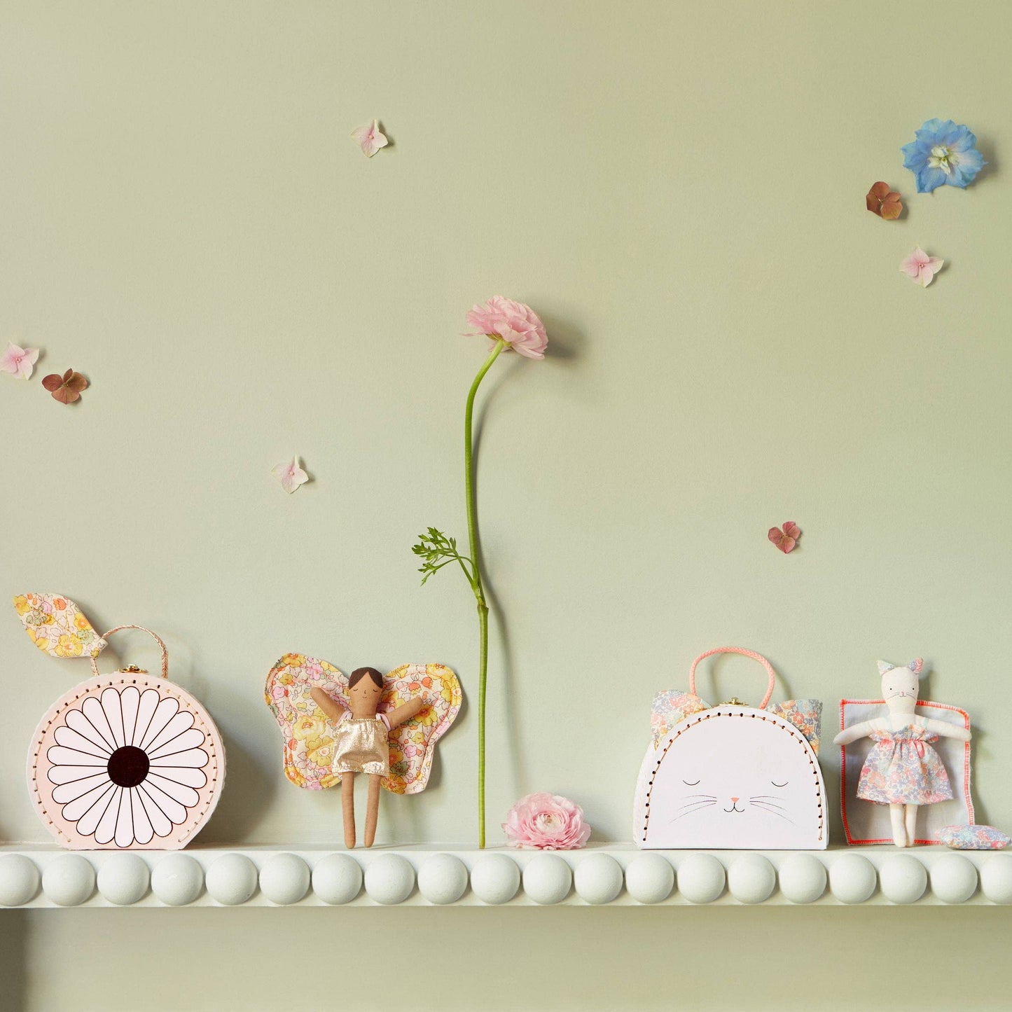 Floral Kitty Mini Suitcase Doll