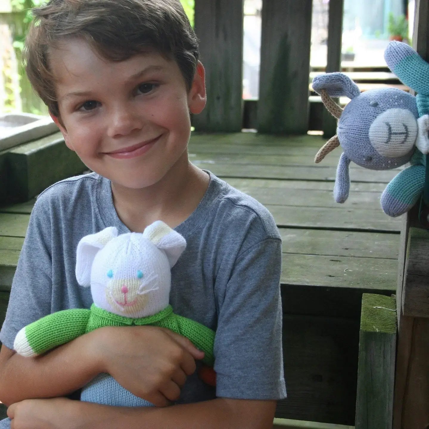 Collin the Bunny Knit Doll: 7" Rattle