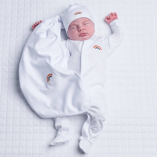 Our Rainbow Baby Footie: White