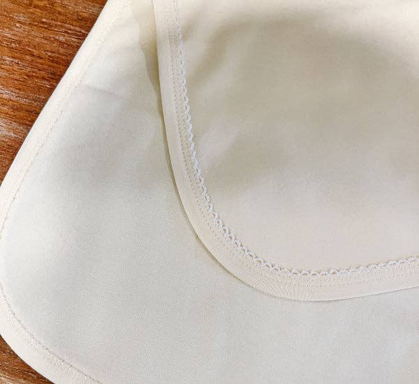 Burp Cloth - Picot Trim: Terry Cloth / (New White)White with Pink trim