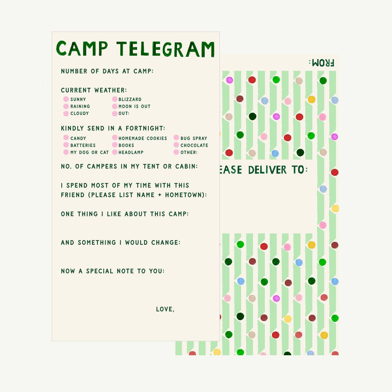 NEW Notes from Camp Stationery Kit - Shipping May 15th