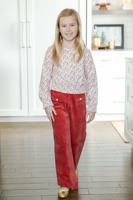 Floral Top With Ruching