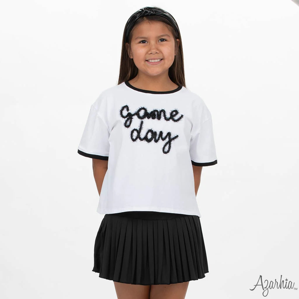 Tinsel Game Day Ringer Boxy T'- Black
