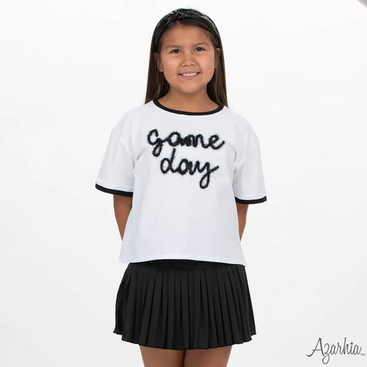 Tinsel Game Day Ringer Boxy T'- Black