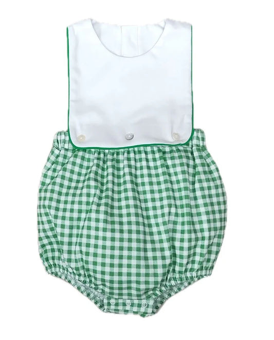 Green Check Boy's Bubble