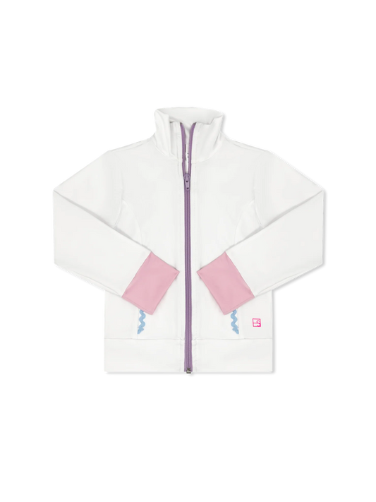 Juliet Jacket- Pure Coconut with Cotton Candy Pink and Cotton Candy Blue