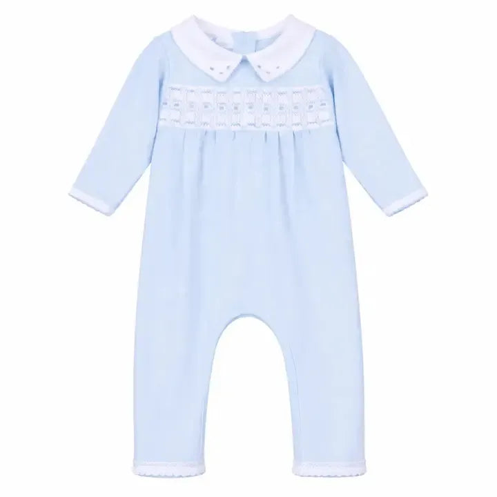 Landry Smocked Playsuit - Light Blue