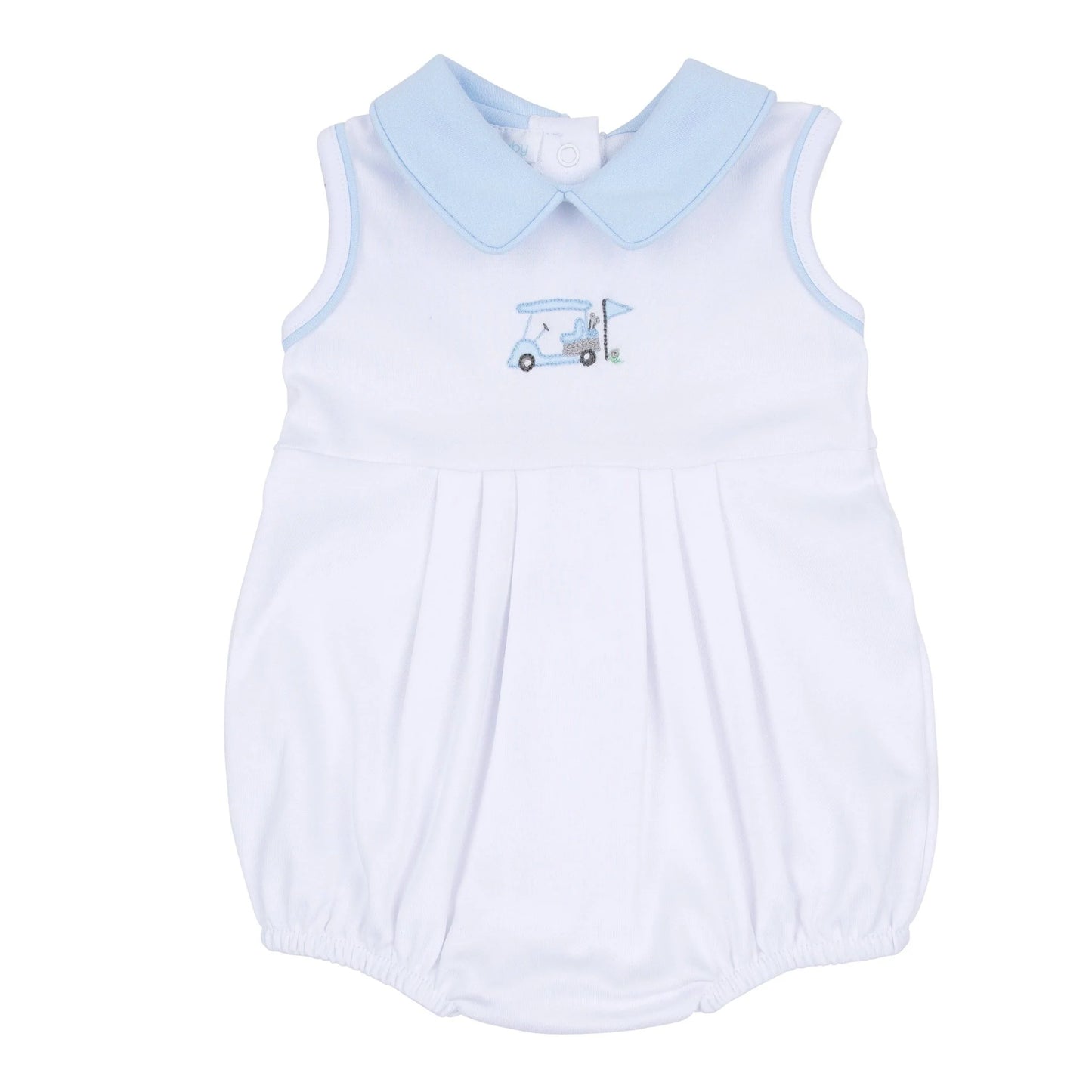 Little Golfer Collared Bubble, Light Blue