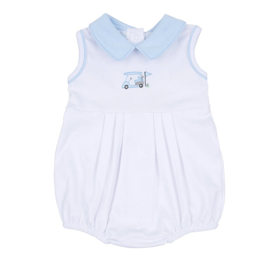 Little Golfer Collared Bubble, Light Blue