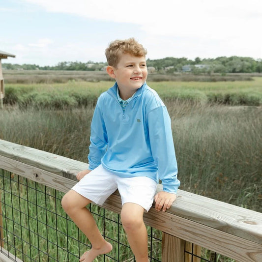 Performance Half Zip- Light Blue