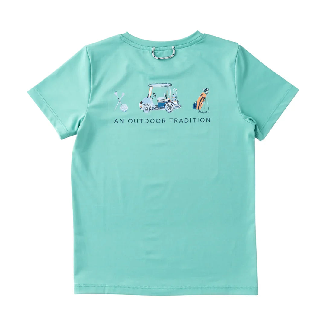 Kids Short Sleeve Cotton T- shirt- Marine Green