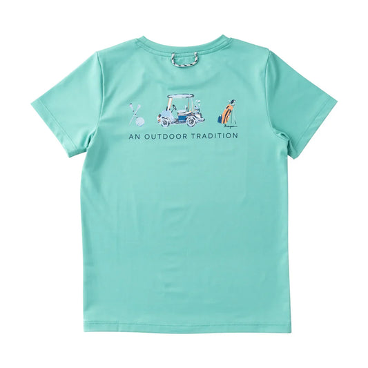 Kids Short Sleeve Cotton T- shirt- Marine Green