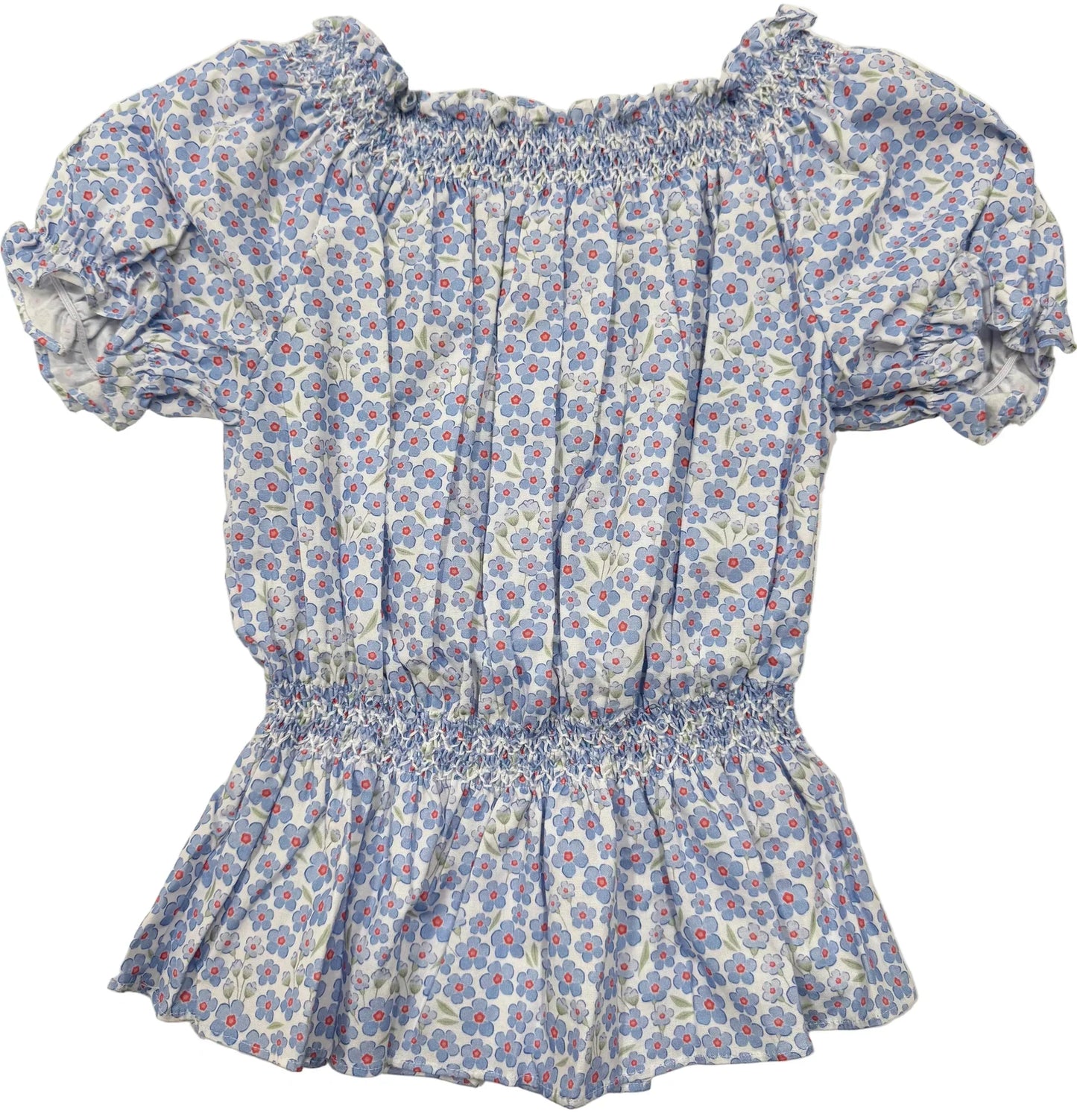 Mimi Blouse- Red, White, and Bloom Floral
