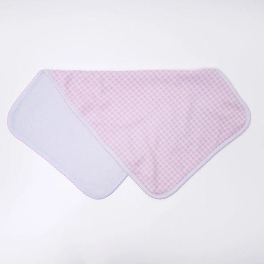 Mini checked burp cloth- pink