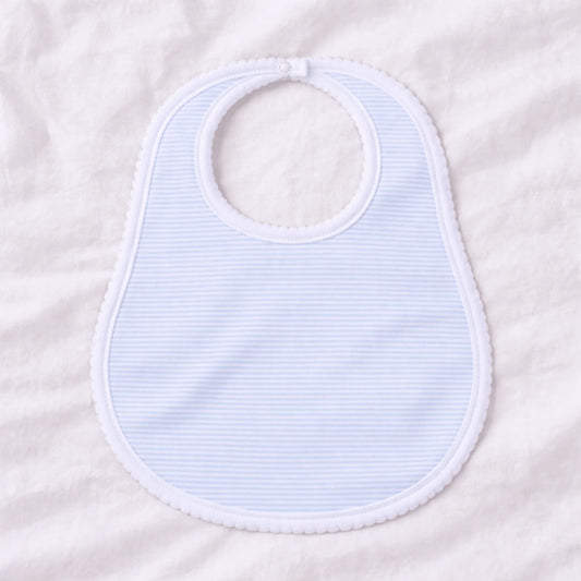 Mini Striped bib- light blue