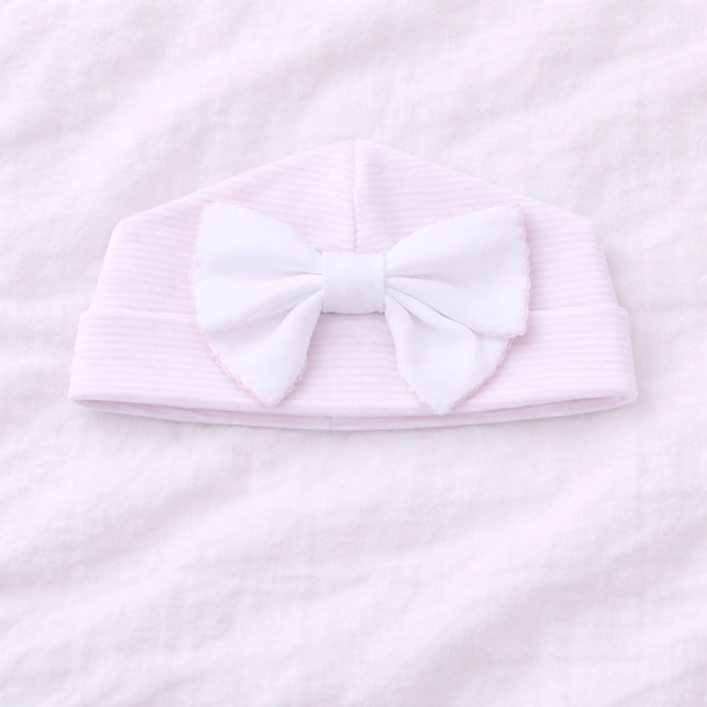 Mini stripe bow-Pink
