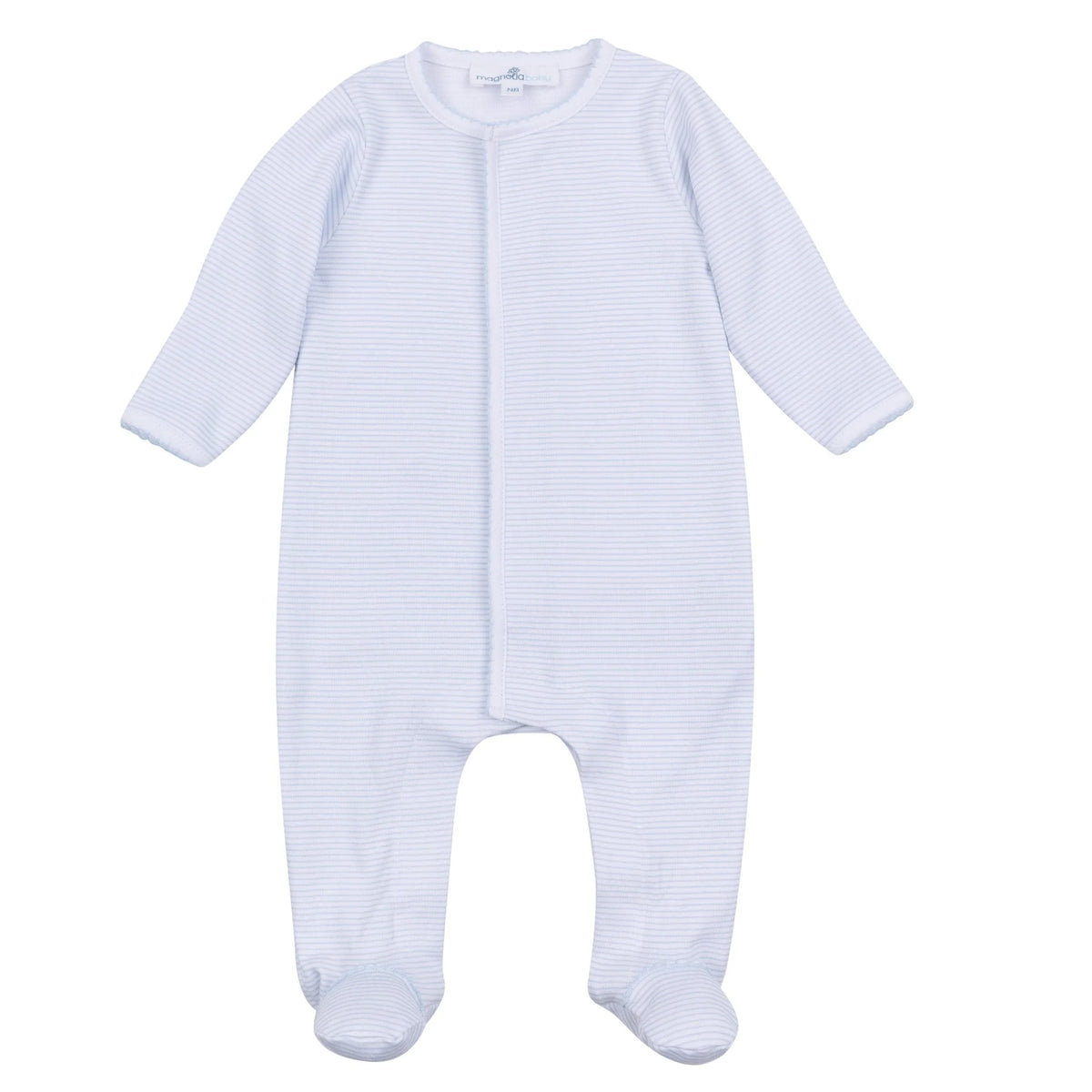 Mini Stripes Footie-Light Blue