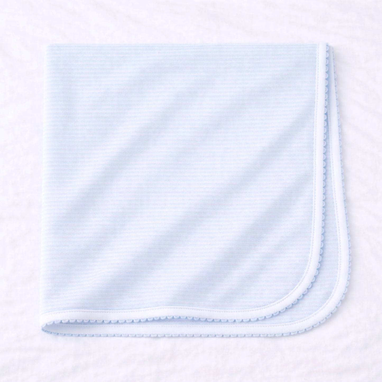 Mini stripe receiving blanket- light blue