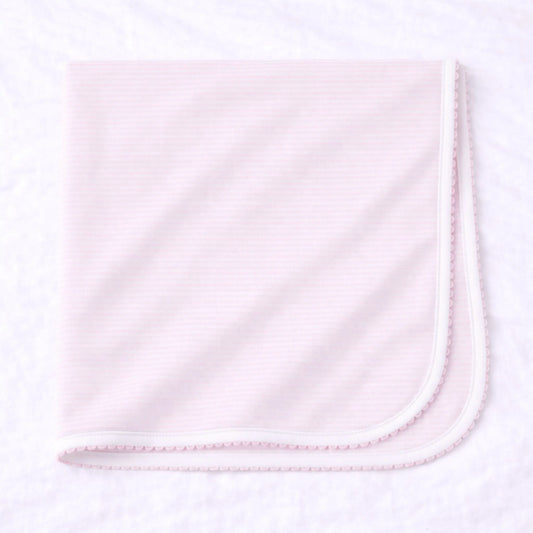 Mini Stripe Recieving Blanket-Pink