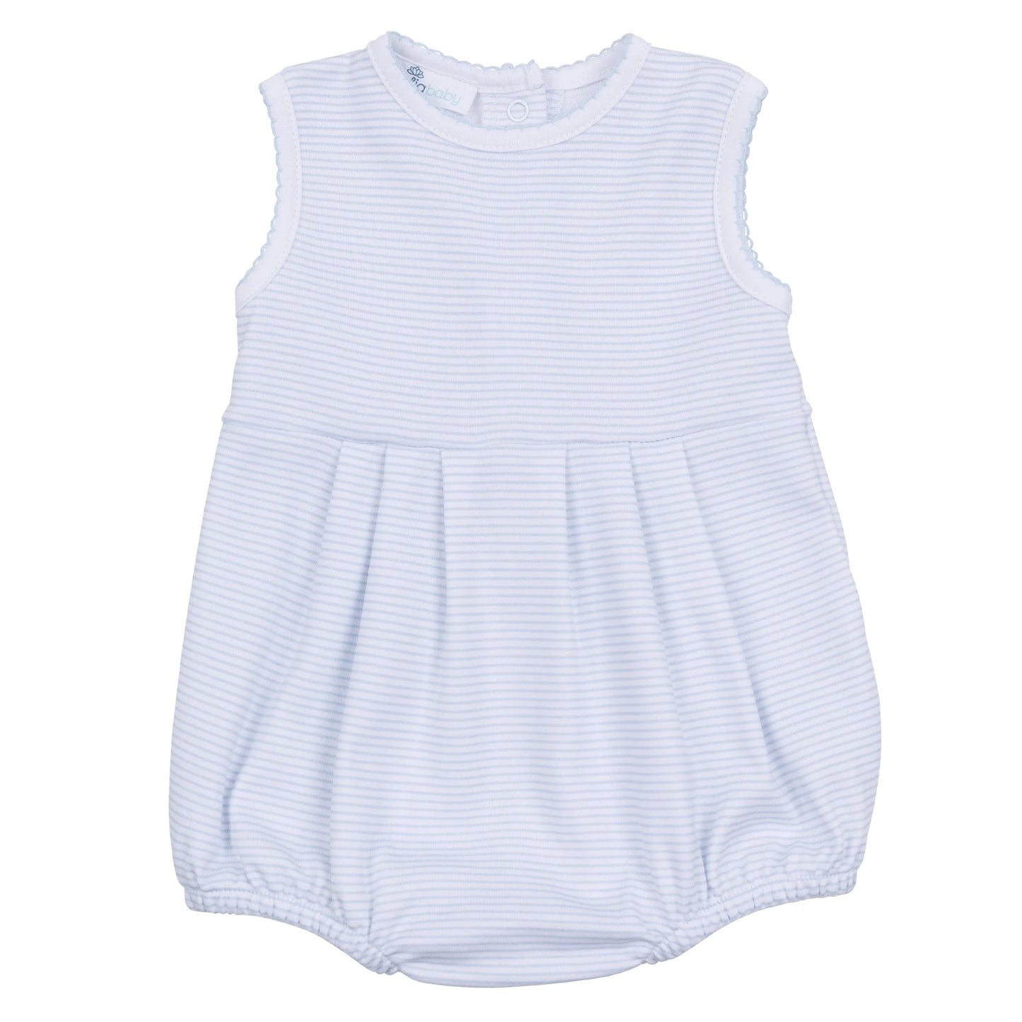Mini stripe sleeveless bubble-light blue