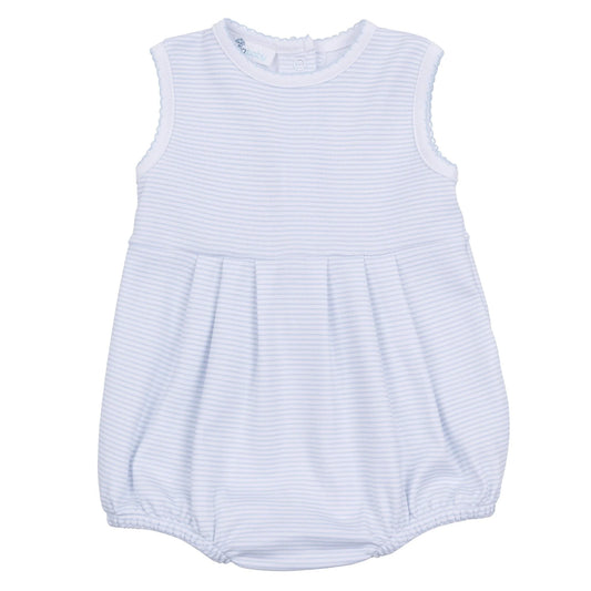 Mini stripe sleeveless bubble-light blue