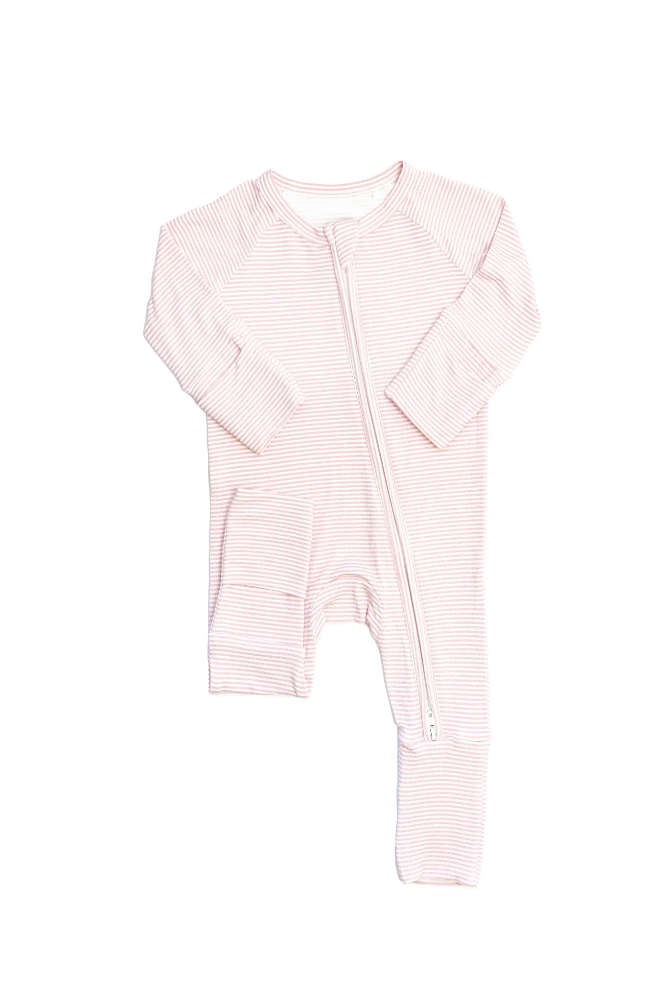 Sleep Romper- Pink Mini Stripe