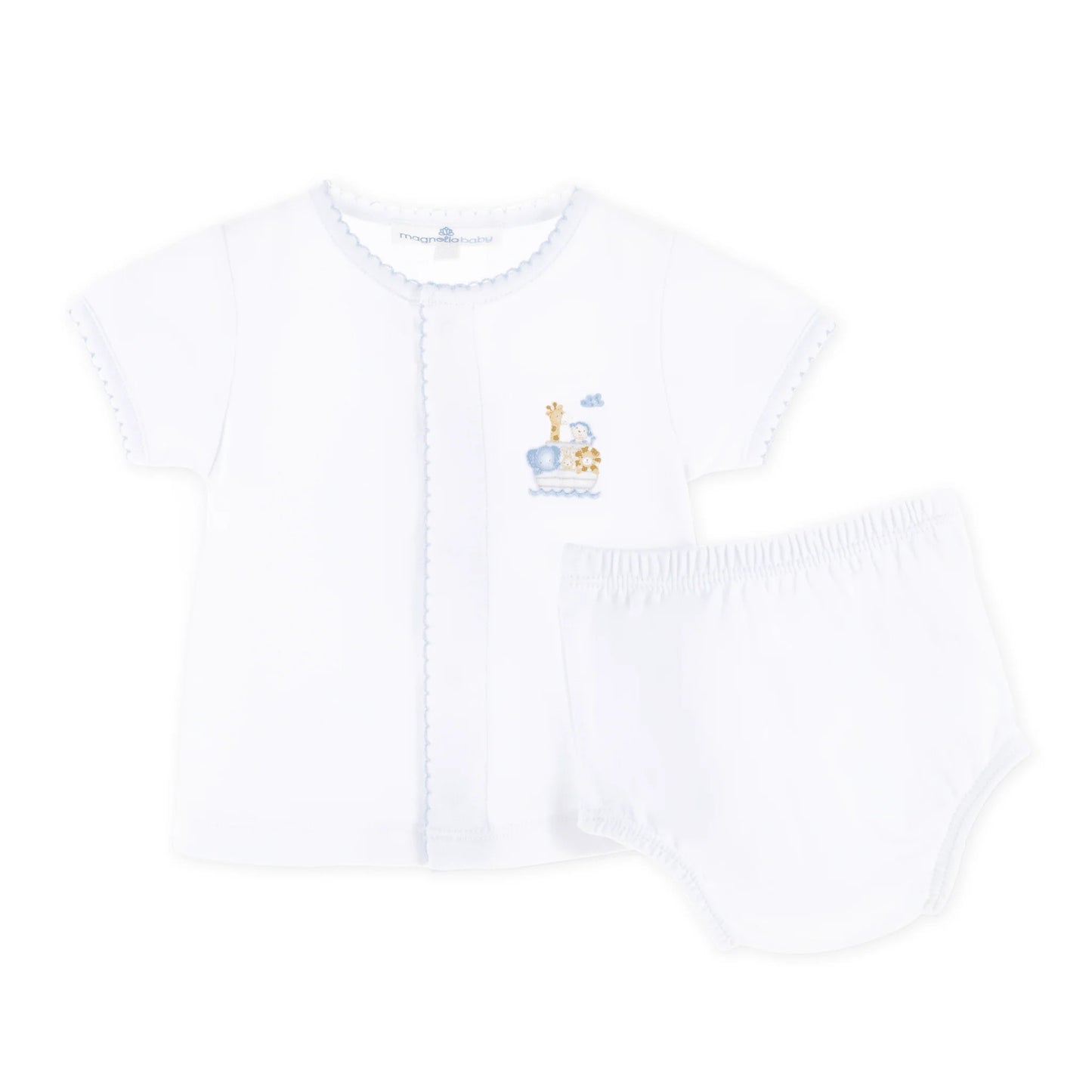 Noah's Ark Diaper Cover Set - Light Blue