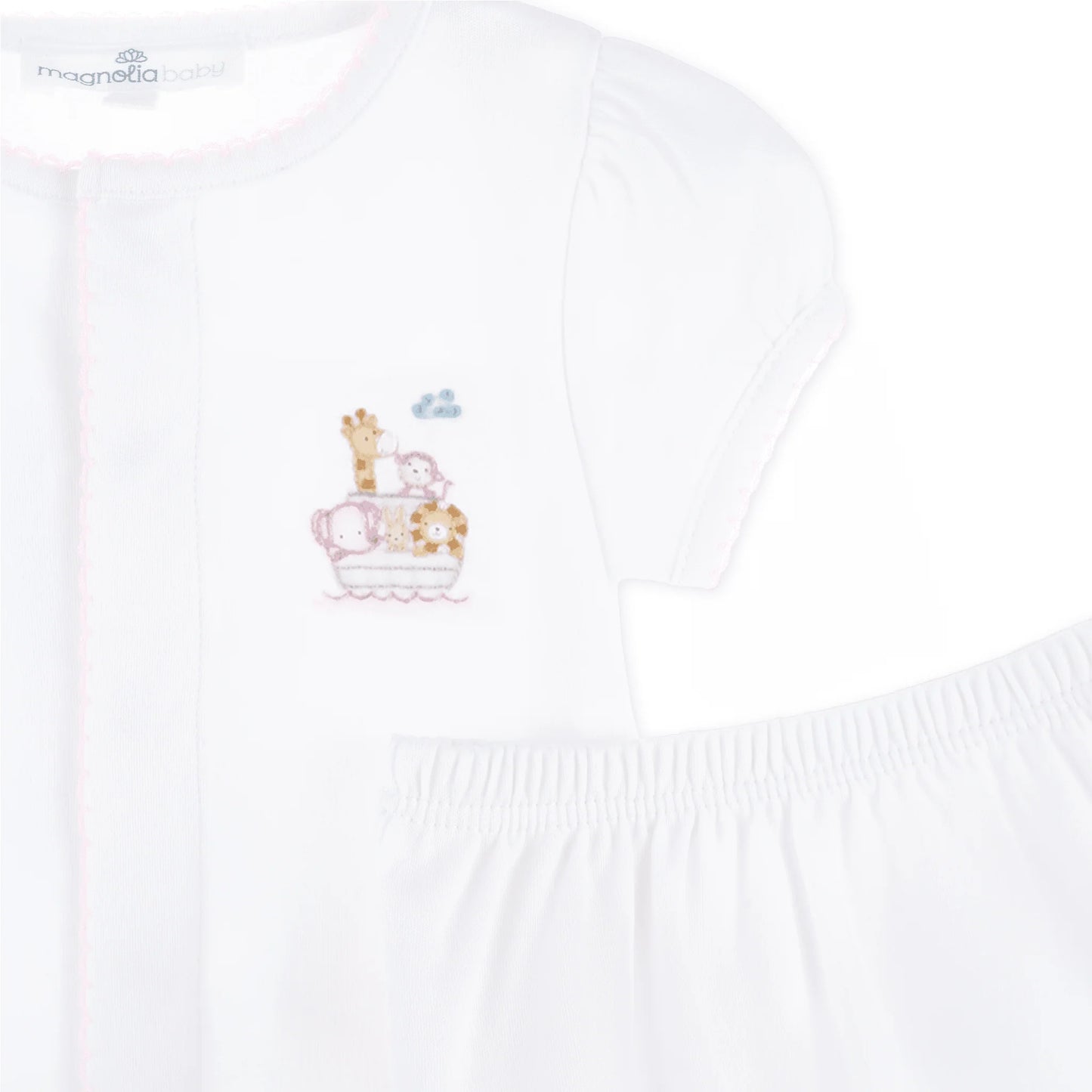 Noah's Ark Ruffle Diaper Cover Set - Pink