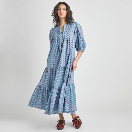 Pintuck Indira Dress- Light Blue Carnation