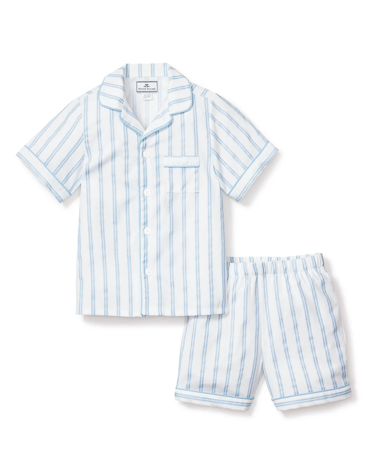Periwinkle and White Stripe Short Set