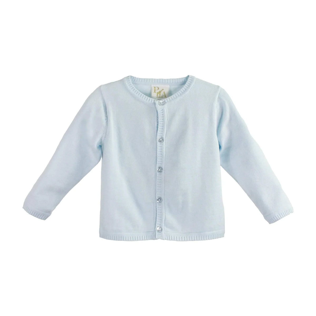 Ladder Edge Basic Cardigan Sweater- Blue