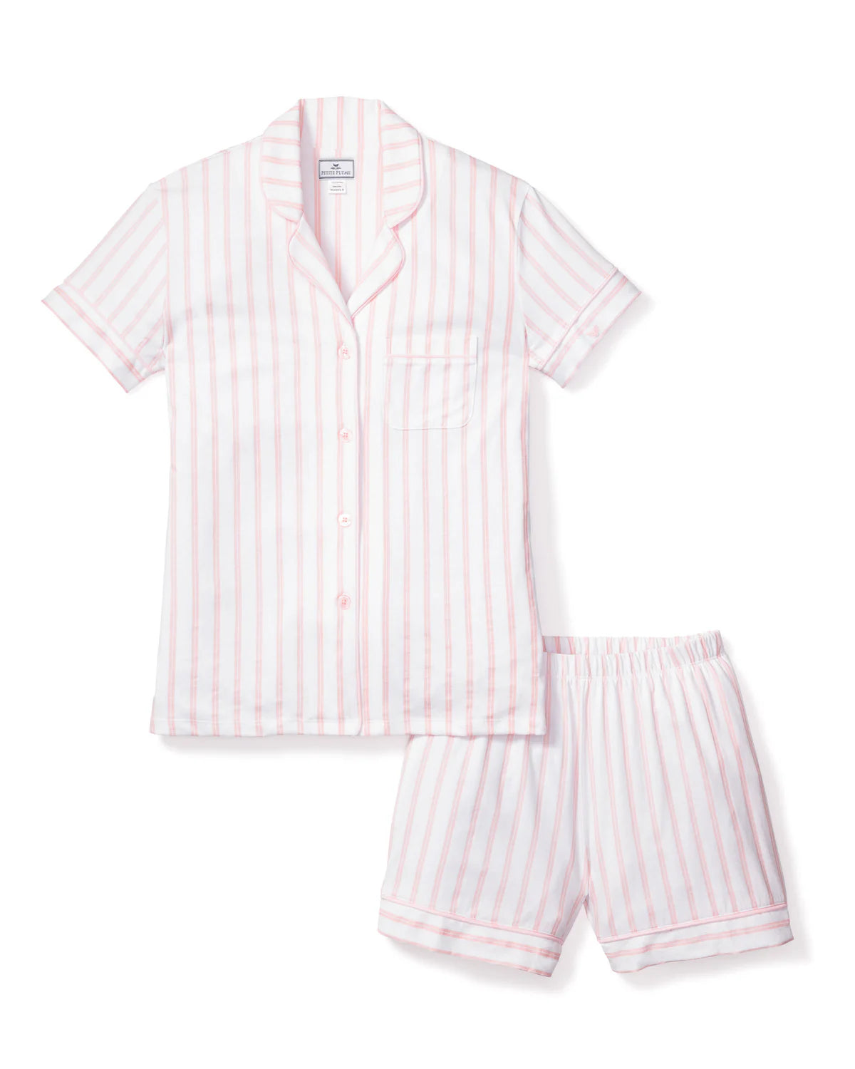 Luxe Pima Pink Stripe Short Set