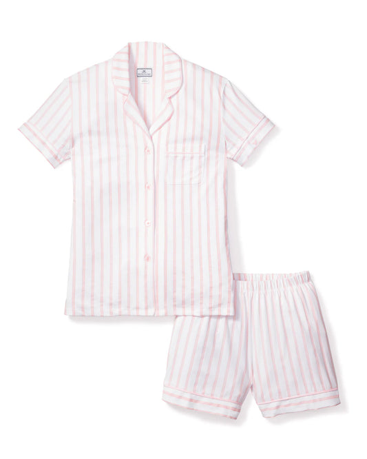 Luxe Pima Pink Stripe Short Set