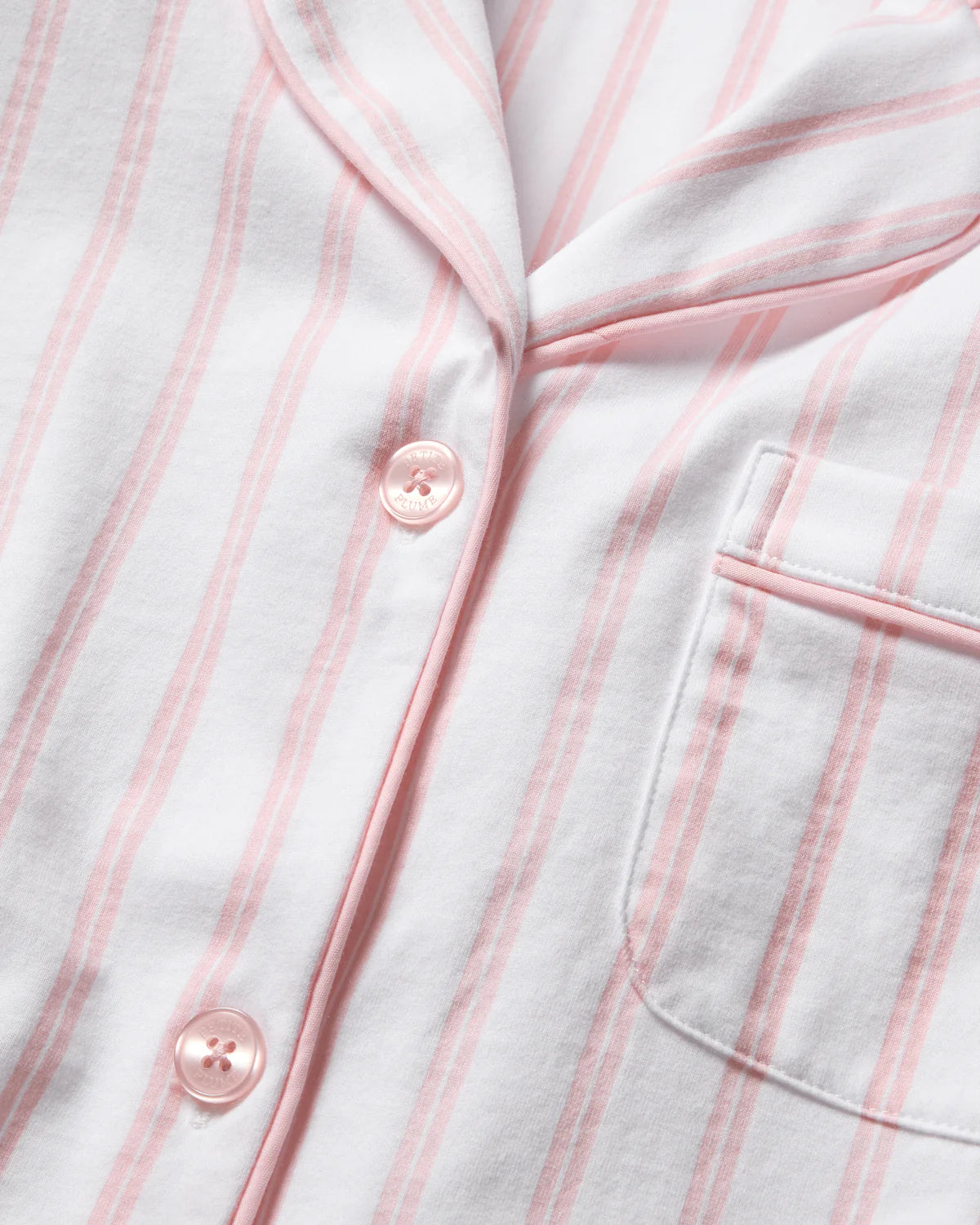 Luxe Pima Pink Stripe Short Set