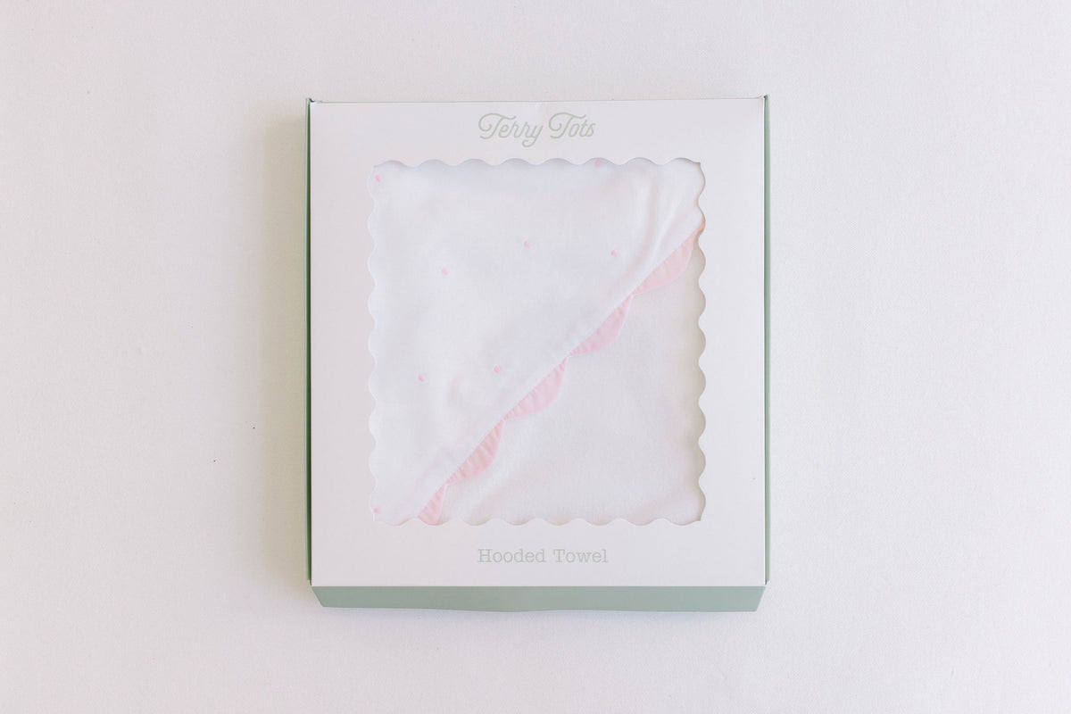 Hooded Towel - Pink Dots