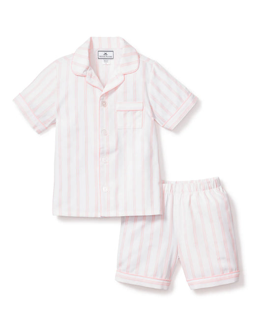 Pink and White Stripe Short Set