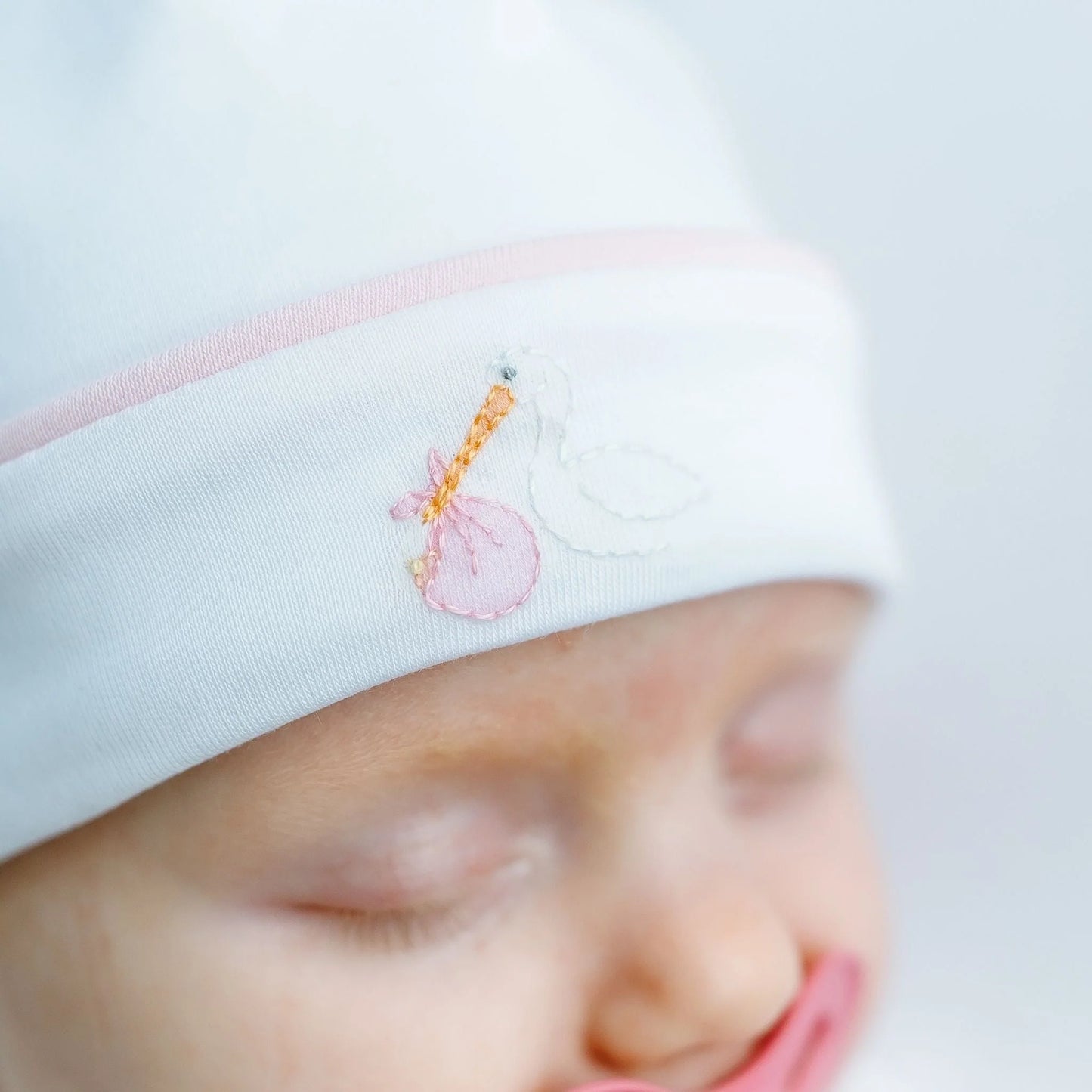Vintage Stork Hat - Pink