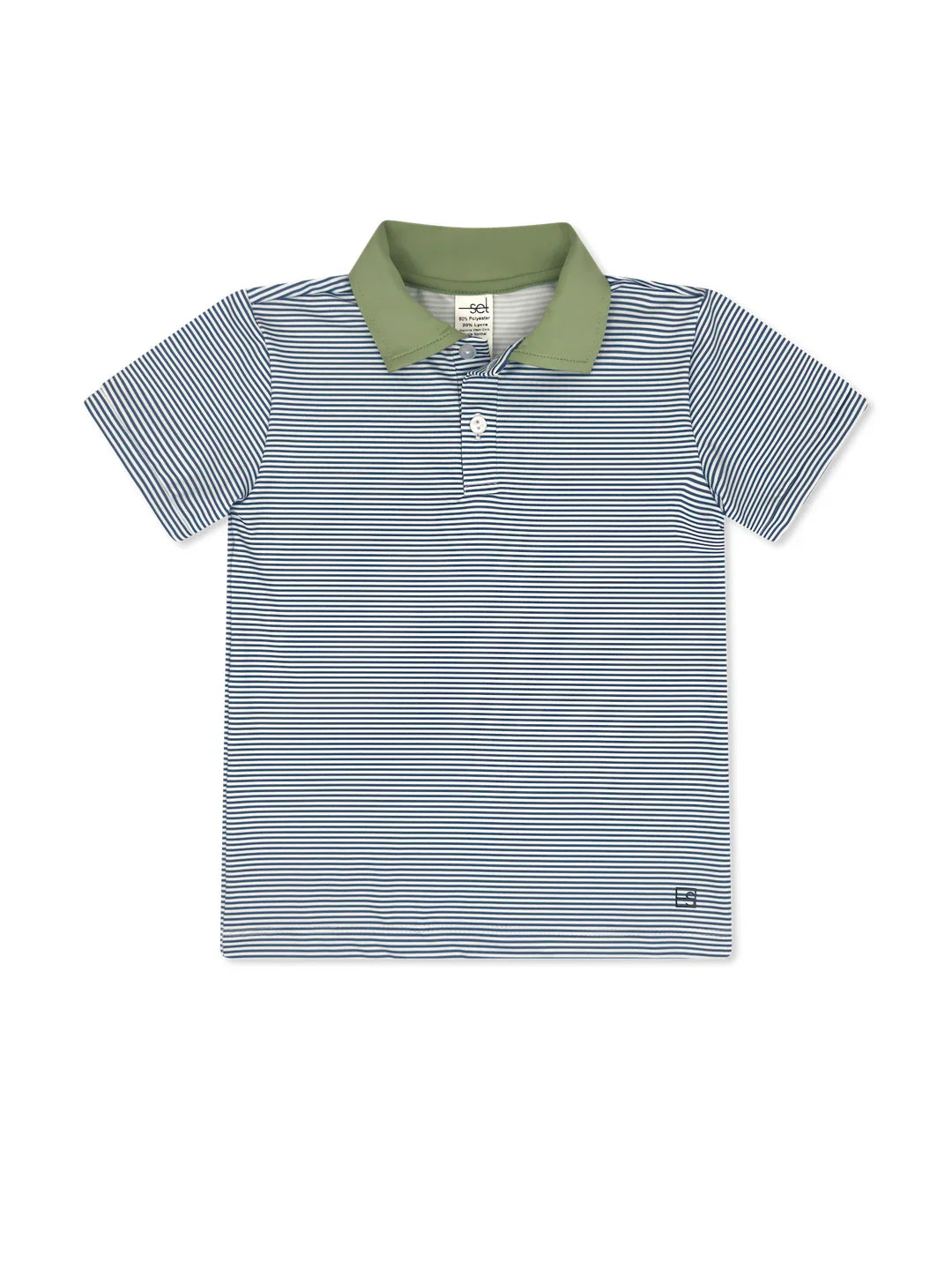 Parker Polo- Baton Rouge Blue Mini Stripe, Pistachio