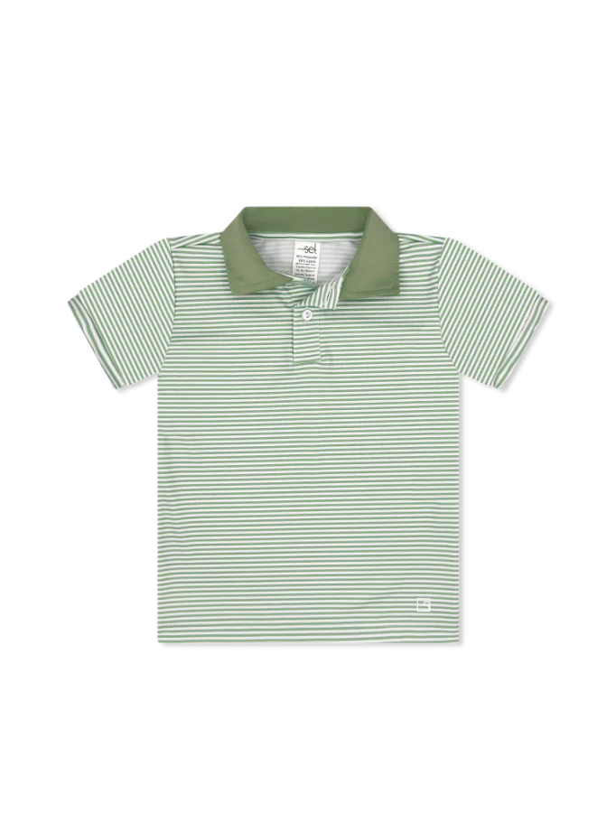 Parker Polo- Pistachio Green Mini Stripe, Pistachio Green