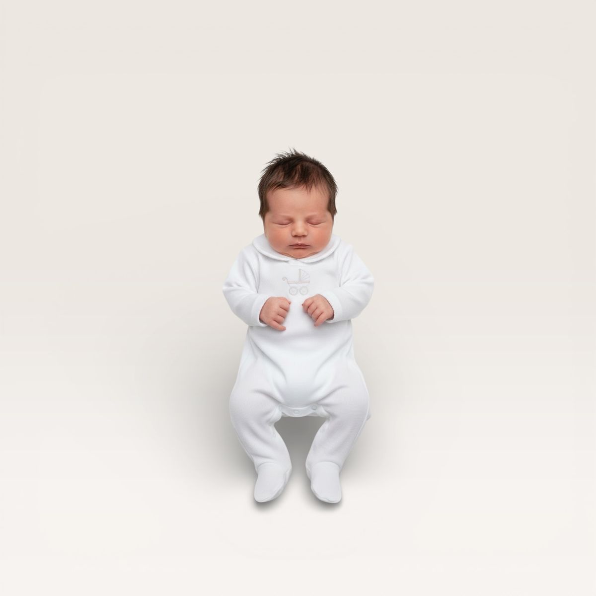 Pima Footie with Pram Embroidery- Carmel