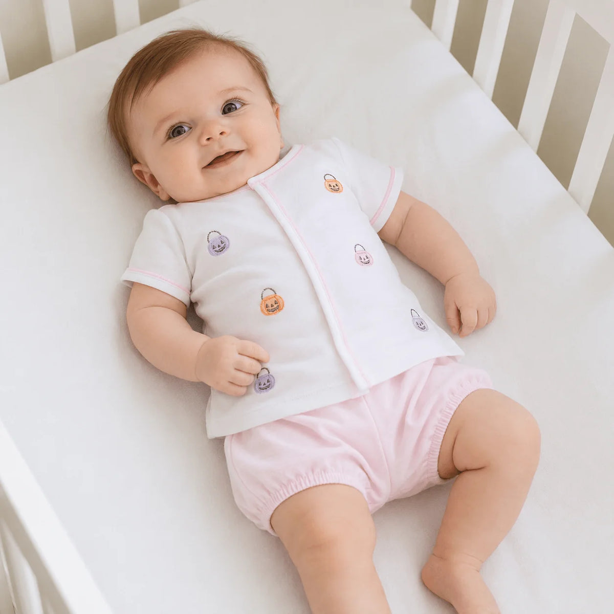 Pumpkin Party Ruffle Diaper Cover Set- Pink