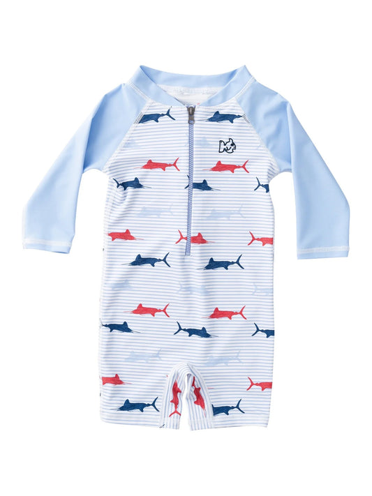 Lil Reef Baby Rashguard Swimsuit- Windsurfer Fish