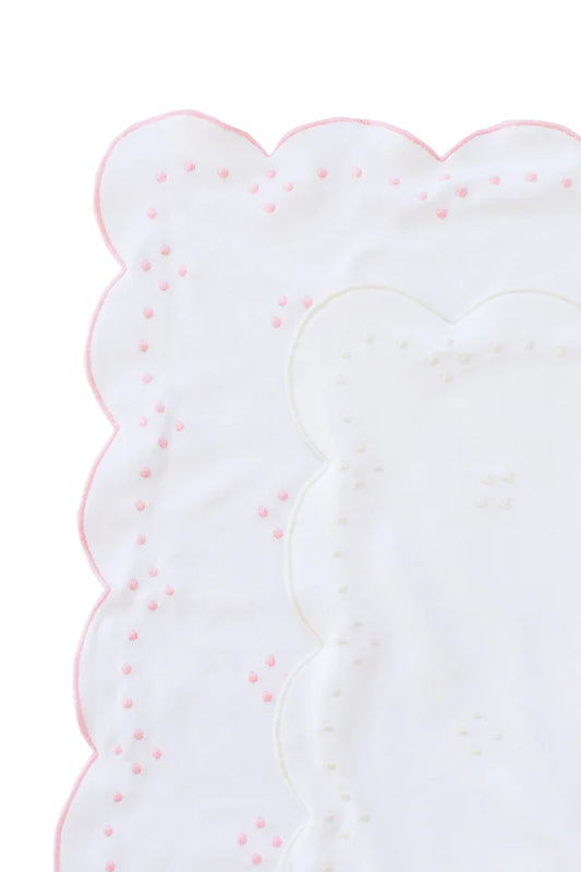 Scallop Dot Receiving Blanket