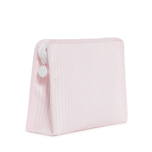 Roadie Large Zip Pouch-Pimlico Stripe Pink