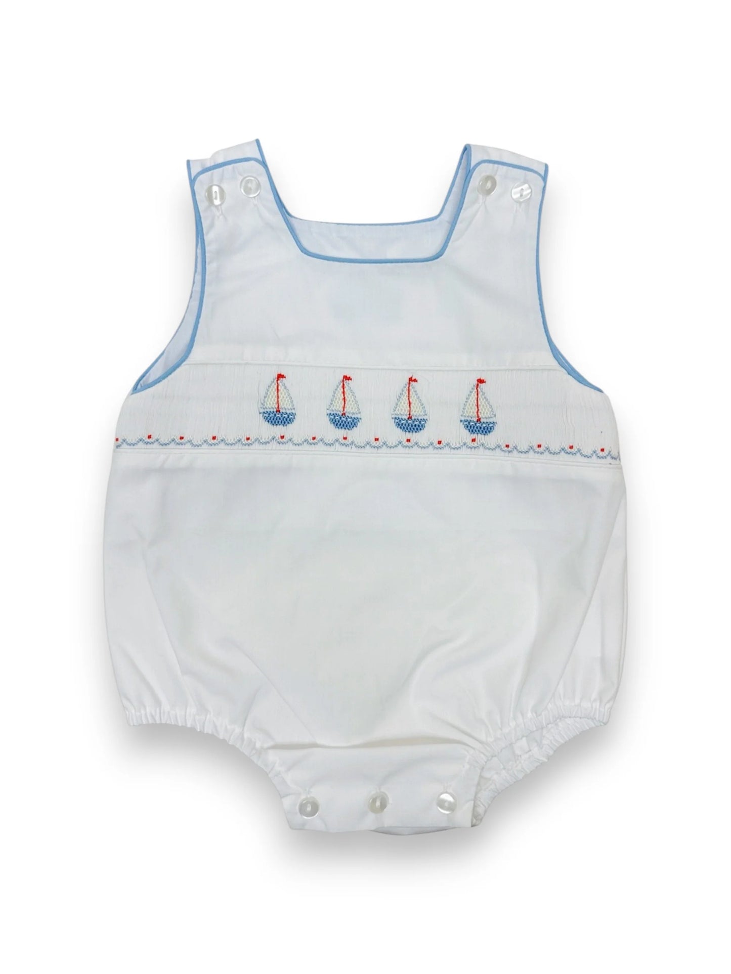 Sailboats Boys White Poplin John John