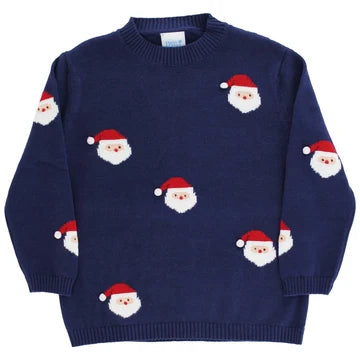 Crew Neck Sweater-Santa Print