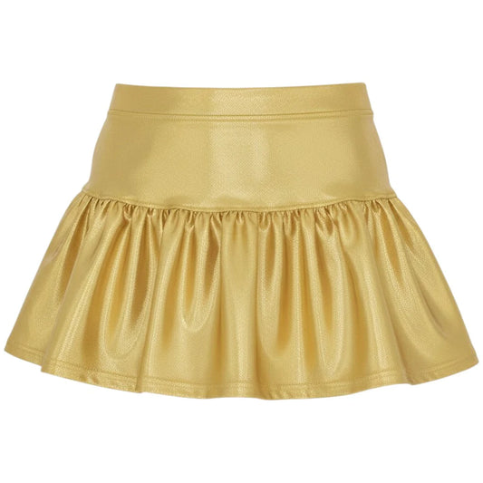 Gathered Skort- Gold Shimmer