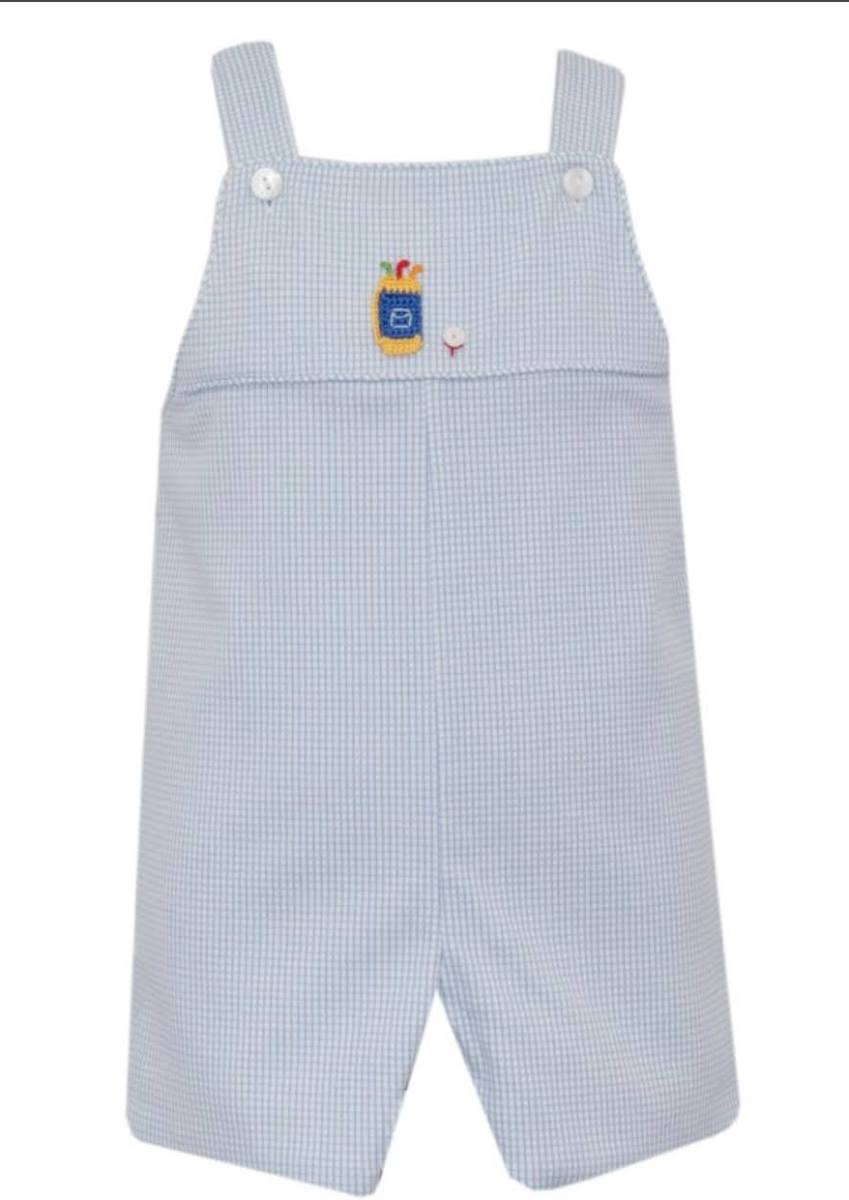 Golf-Blue Check Knit Boy's Strap Jon Jon
