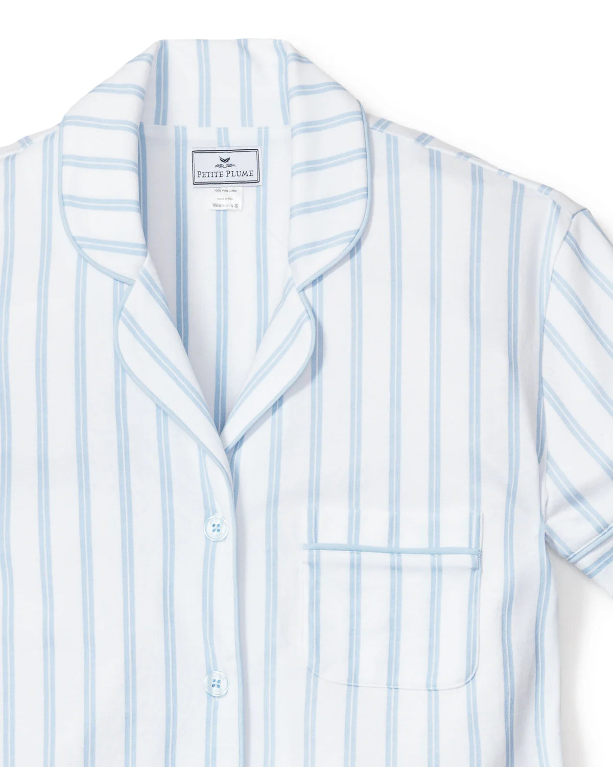 Luxe Pima Periwinkle Stripe Short Sleeve Short Set