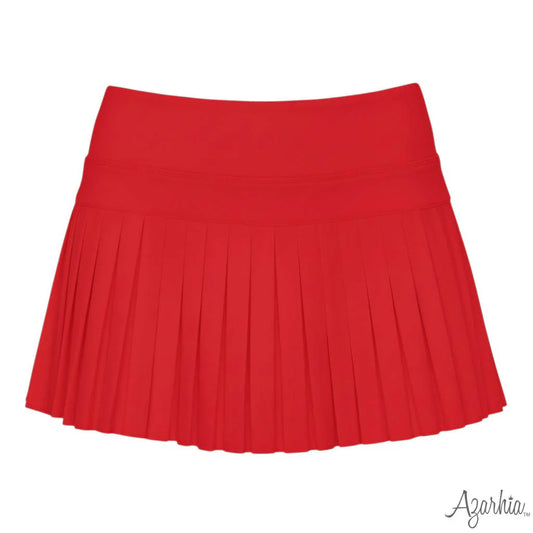 Mini Pleated Skort- Solid Red